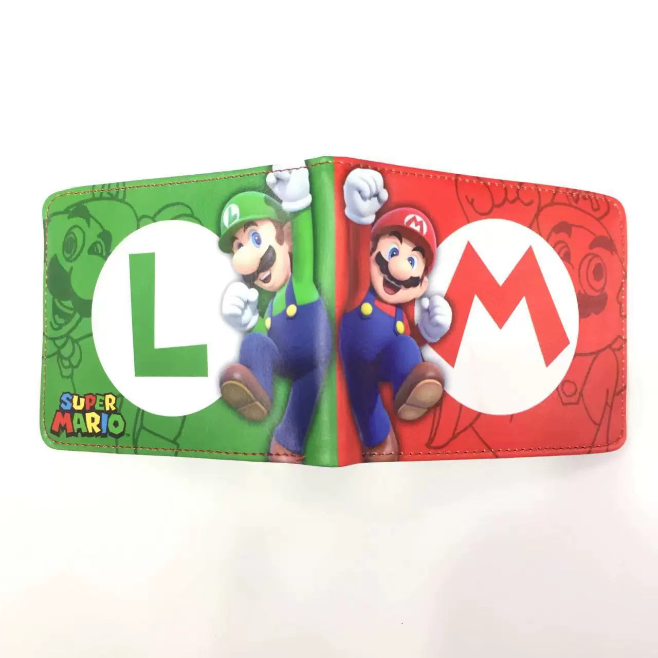 Mario Super Mario Mario Super Mario Mary Brothers Короткий кожаный кошелек для карт держатель монет