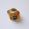 South Korean square goods, transparent acrylic ring, decorations, nail decoration, on index finger