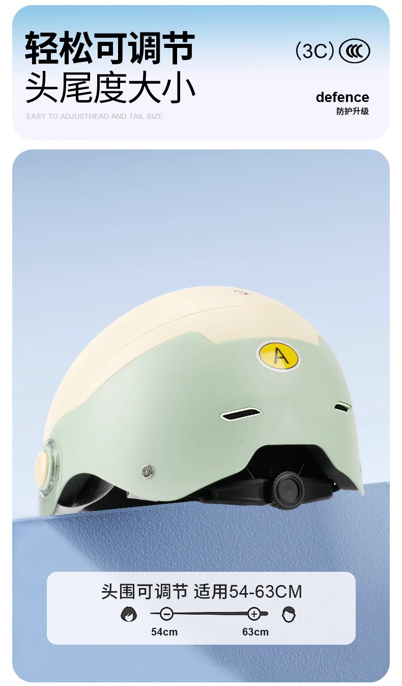 3C certified new national standard electric vehicle helmet, motorcycle helmet for men and women, electric scooter safety helmet, summer half helmet that doesn't press on hair