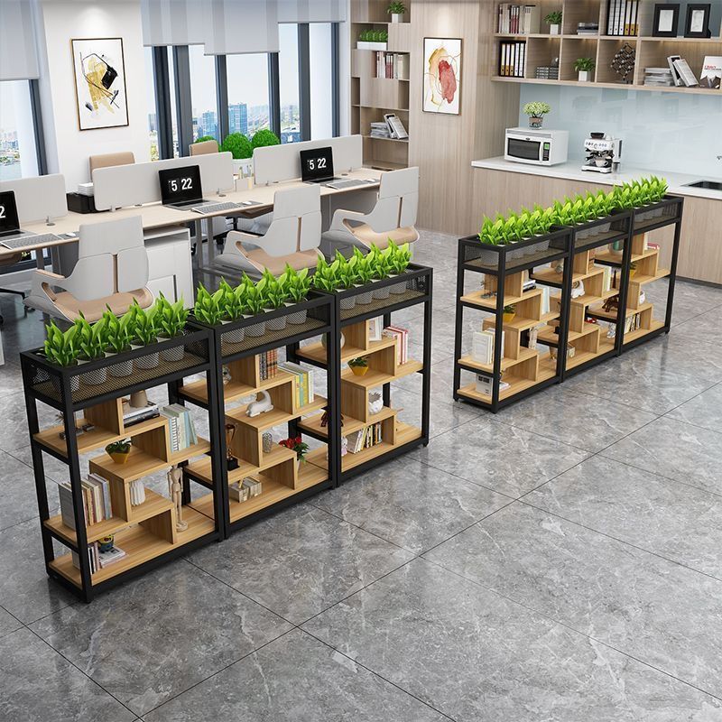 Office Wrought Iron Screen Partition Rack Floor-Standing Restaurant Fence Booth Decoration Green Plant Low Partition Flower Rack