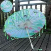 No. 4 solid wood tassel umbrella (reinforced white umbrella line)