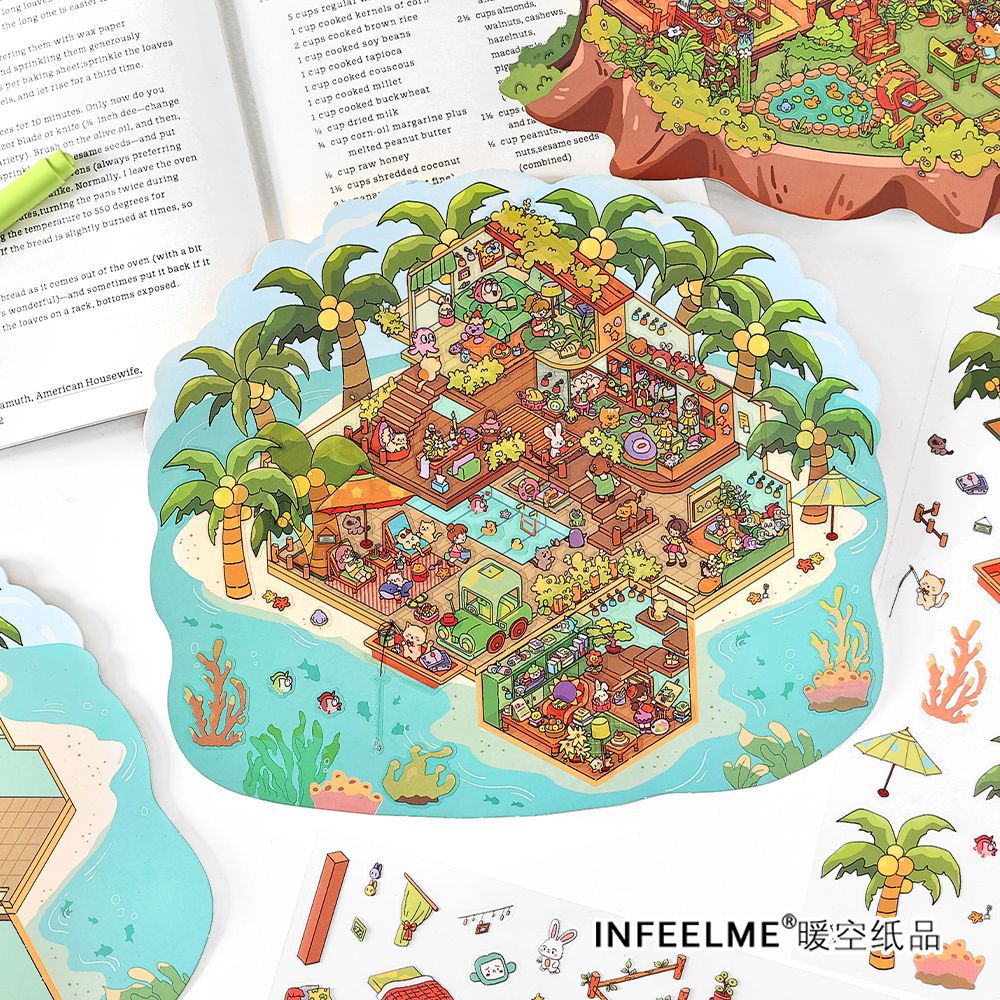 Mo Yan Infeel.Me 2.5D pegatinas paisajísticas de gran tamaño mi segunda bala pegatinas paisajísticas de la cabaña