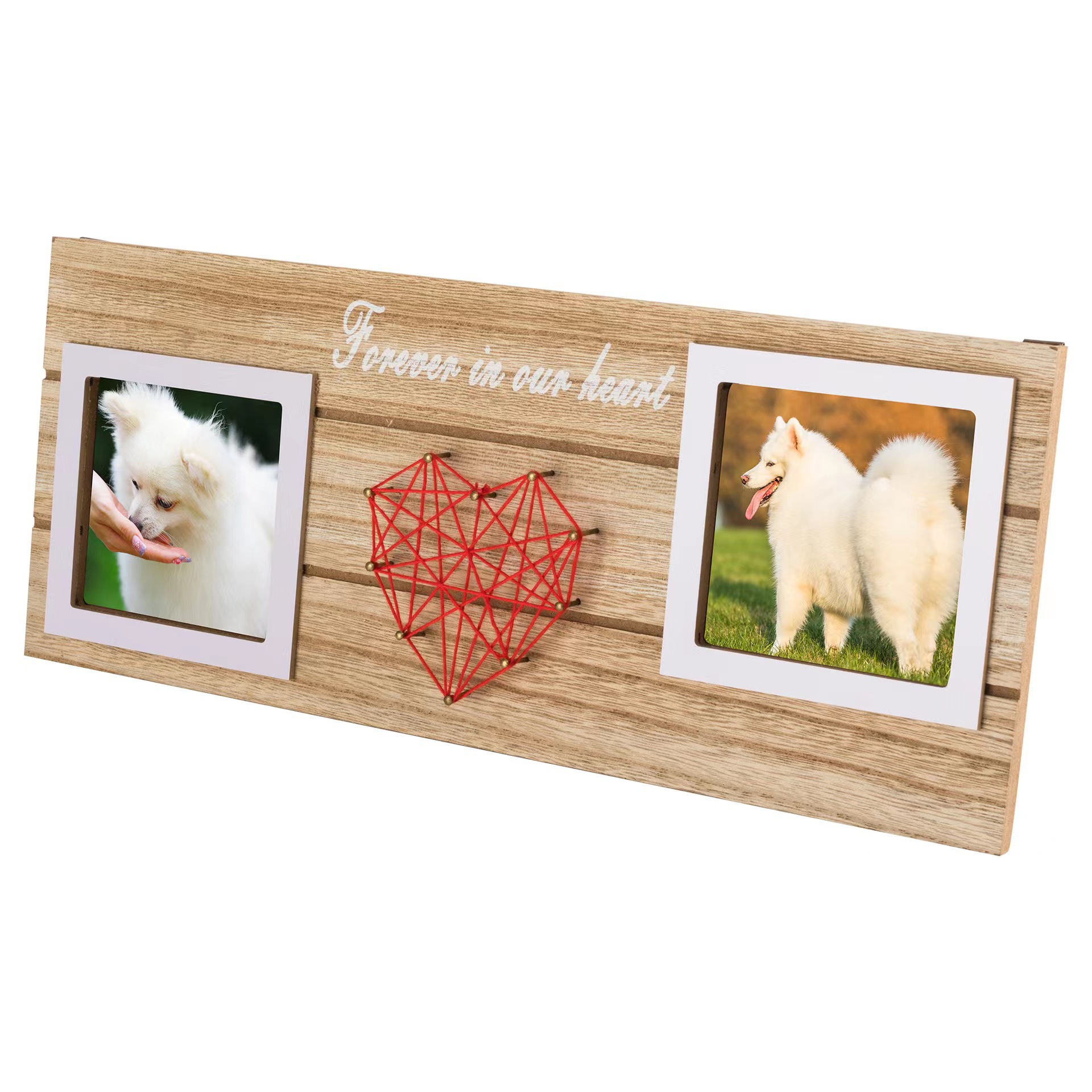 Fábrica transfronteriza de madera de bobinado amor Marco de Fotos decoración de madera foto conmemorativa doble marco de fotos colgante de escritorio al por mayor