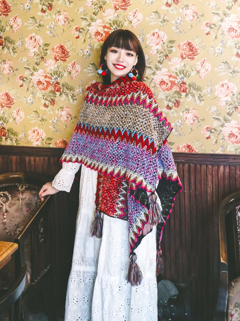 Qinghai ezera tuksneša senā pilsēta, Xizang, Xinjiang tūrisma lielizmēra šalle sieviešu šalle silta etniskā vēja apmetņa mētelis_voghion.com