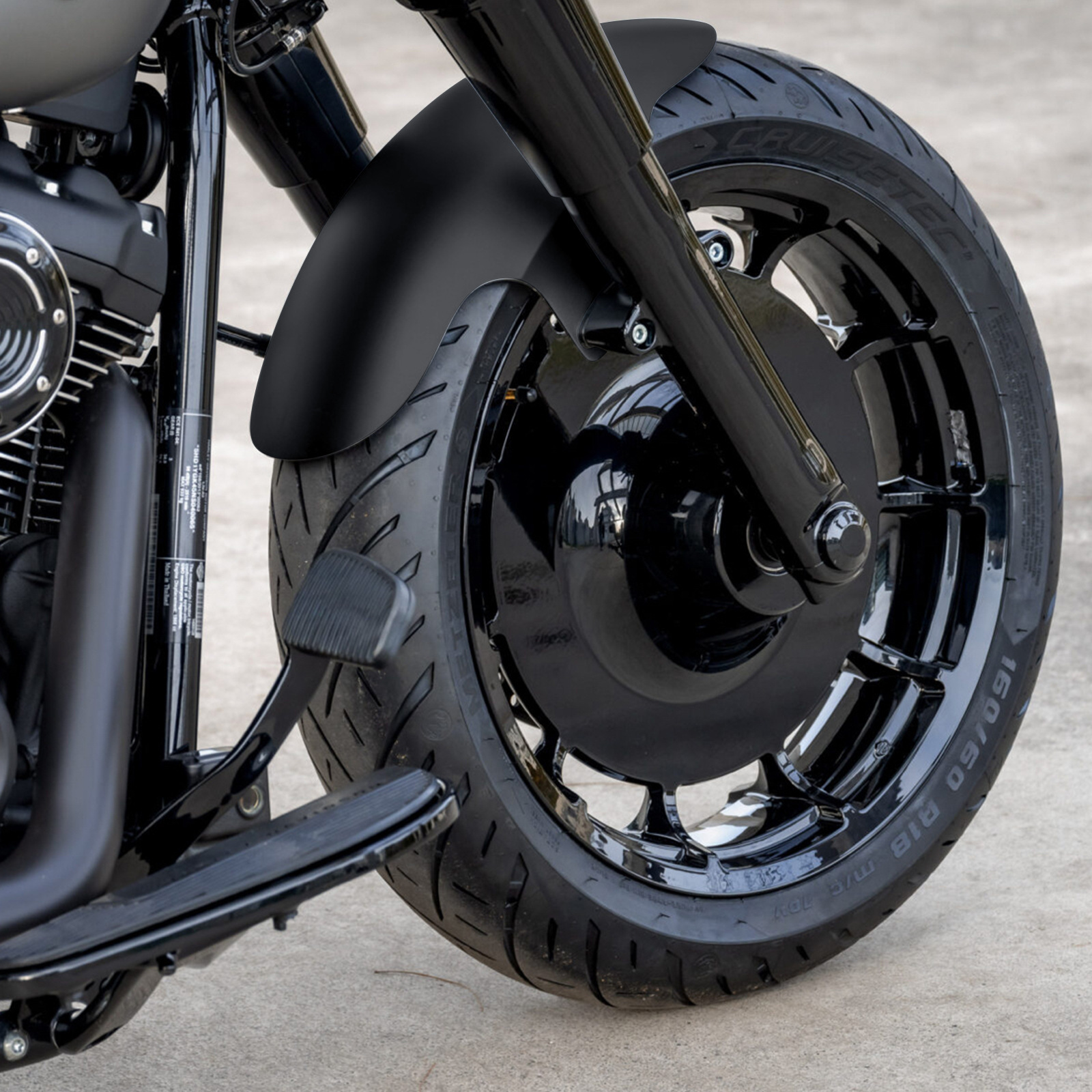 Motorcycle Accessories Harley Softail Fat Boy Black Front Fender Mudguard Mudflap 18 Years Later