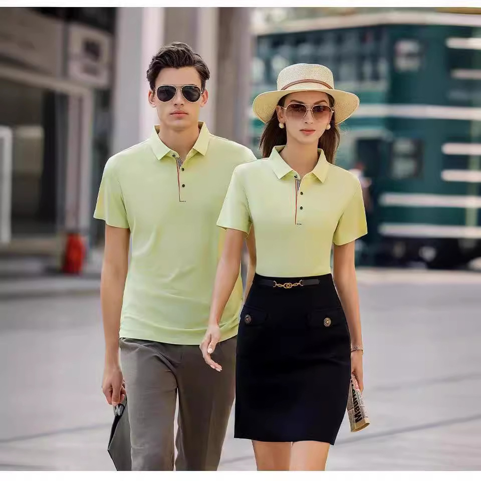 工服广告衫Polo制作厂家无缝压胶翻领体恤衫生产短袖Polo工厂