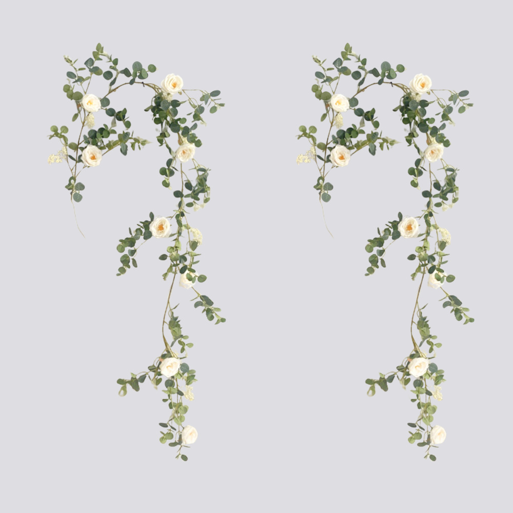 Amazon eucalipto rosa vid boda decoración del hogar peonía artificial camelia dinero hoja simulación vid