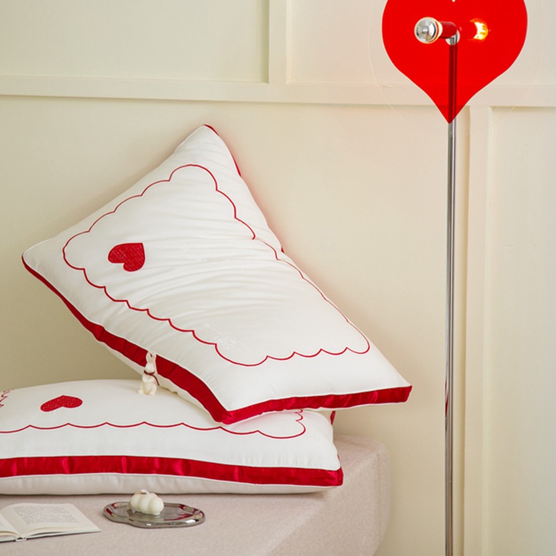 Class AWedding Cotton Fiber Pillow Pillow Core Word Embroidery Household Cervical Vertebra Pillow To Aid Sleep Single Pure Cotton