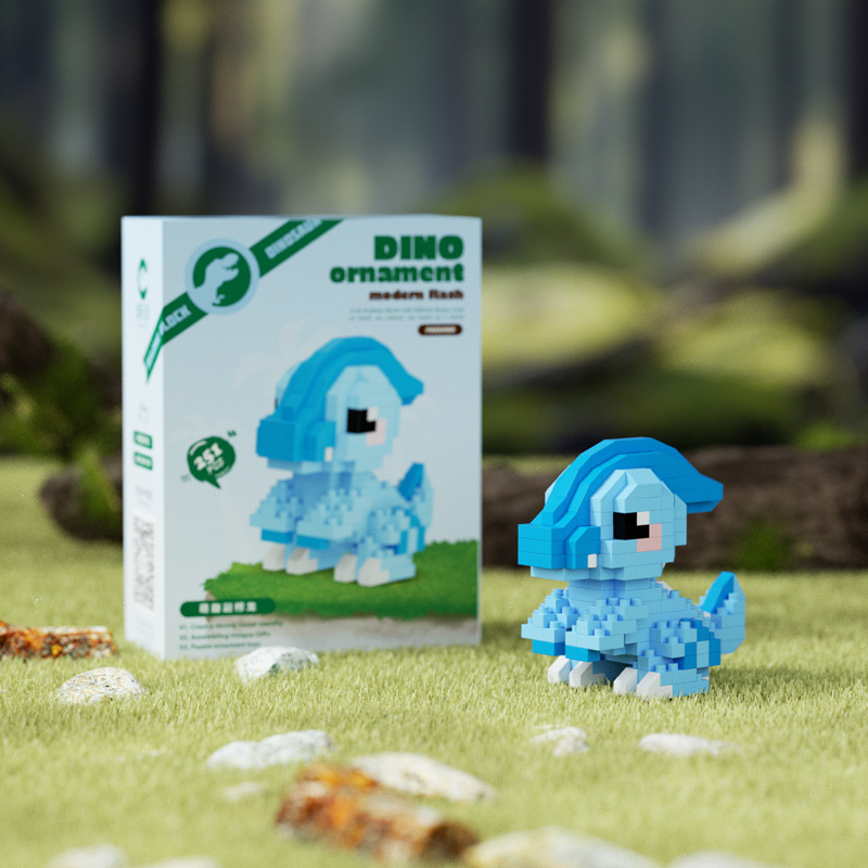 Compatible con Lego Dinosaur Tyrannosaurus Rex Muñeca de dibujos animados Bloques de construcción Adornos de montaje Juguetes educativos para niños Regalos para niños y niñas