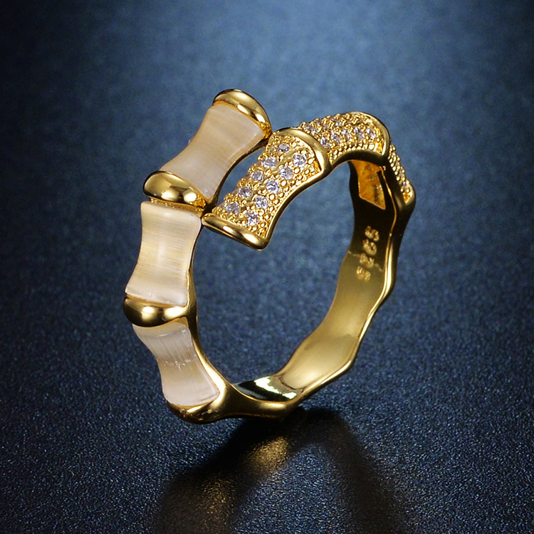 Fashion Geometric Copper Plating Zircon Open Ring