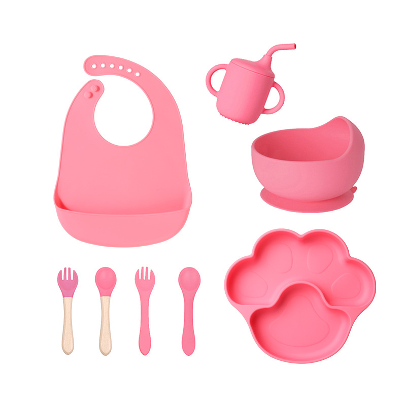 Pink dinner plate 8-piece set