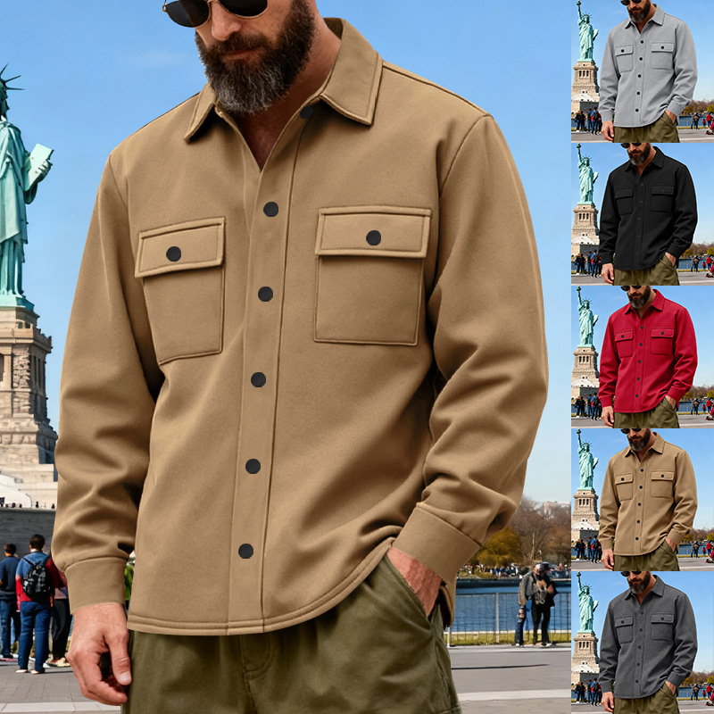 Chaqueta Abrigada de Invierno Estilo Americano para Hombre, Forrada de Felpa, Holgada, para Trabajo al Aire Libre, 2025