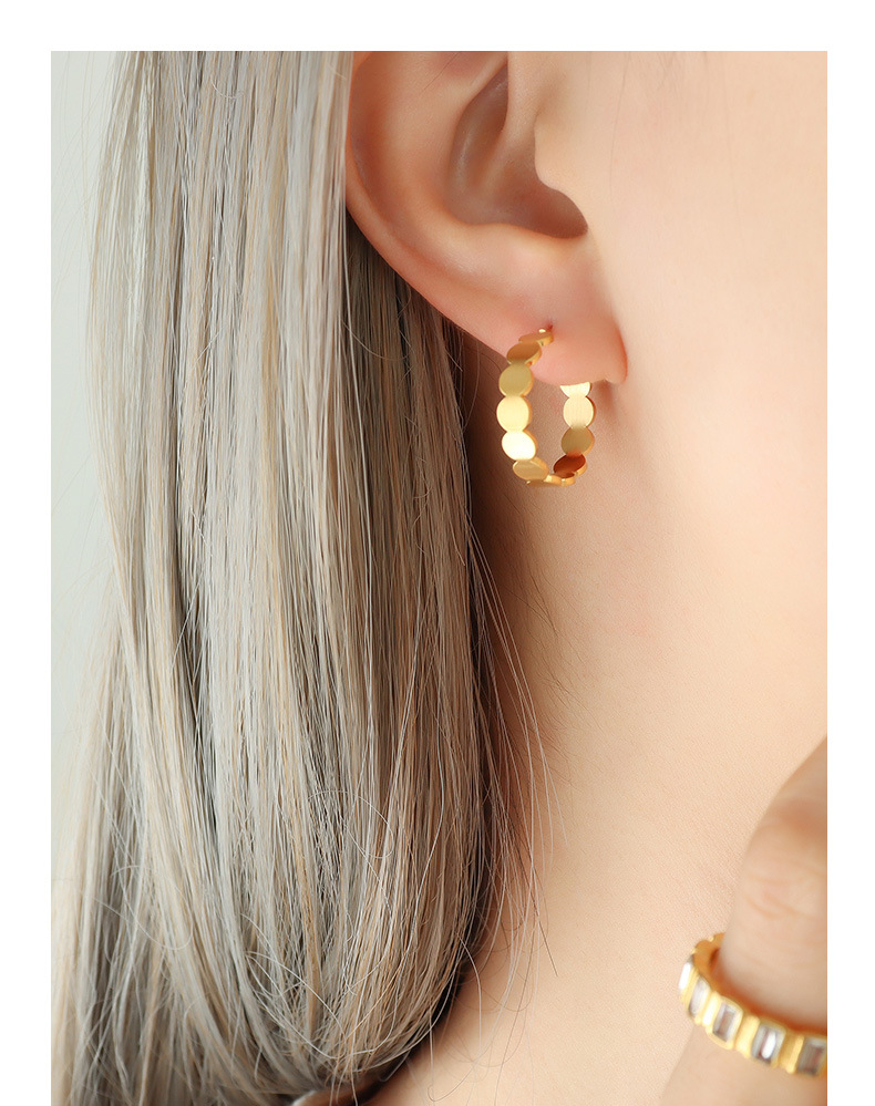 Fashion C Shape Titanium Steel Plating Bracelets Earrings