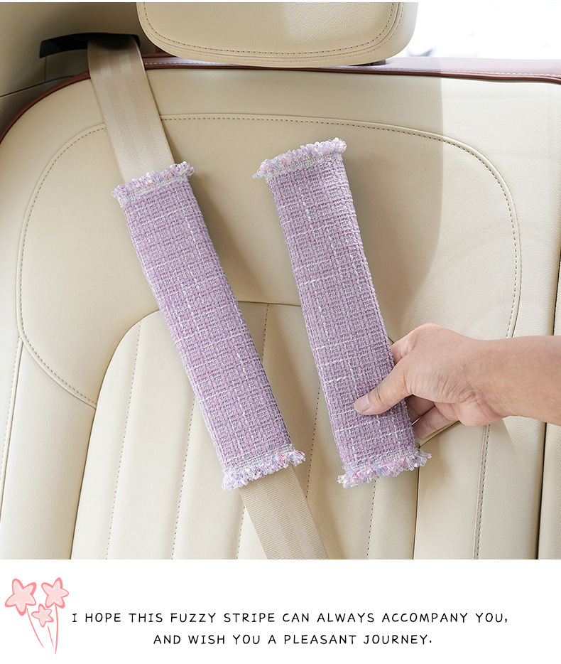 Xiaoxiangfeng Car Seat Belt Shoulder Protector Anti-Stranglehold Car High-End Safety Belt Protective Cover Decorative Girl