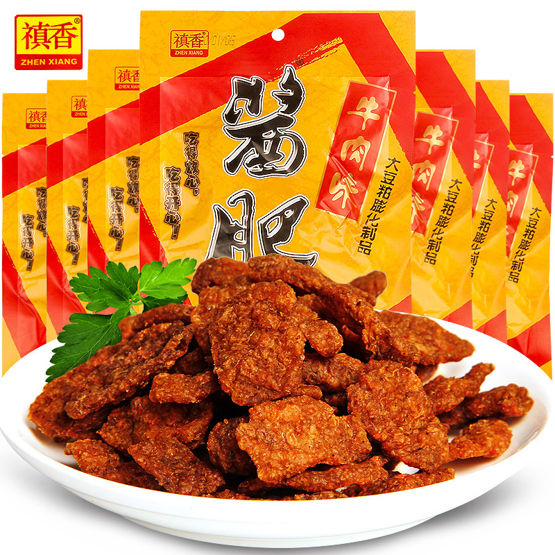 Heavenly Fragrance Beef-Flavored Tofu Slices (18g), Spicy and Savory with Mushroom Beef Nostalgic Snacks