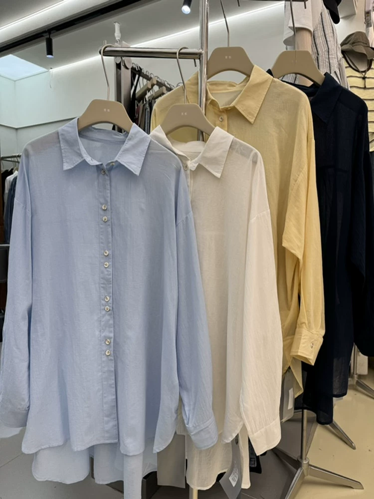 Summer long-sleeve, shirt, Korean style, oversize, plus size, sun protection