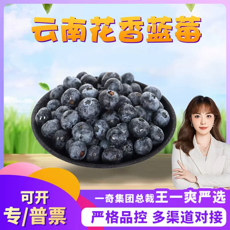 【严选】顺丰云南花香蓝莓 代发L25香甜多汁新鲜蓝梅当季孕妇水果