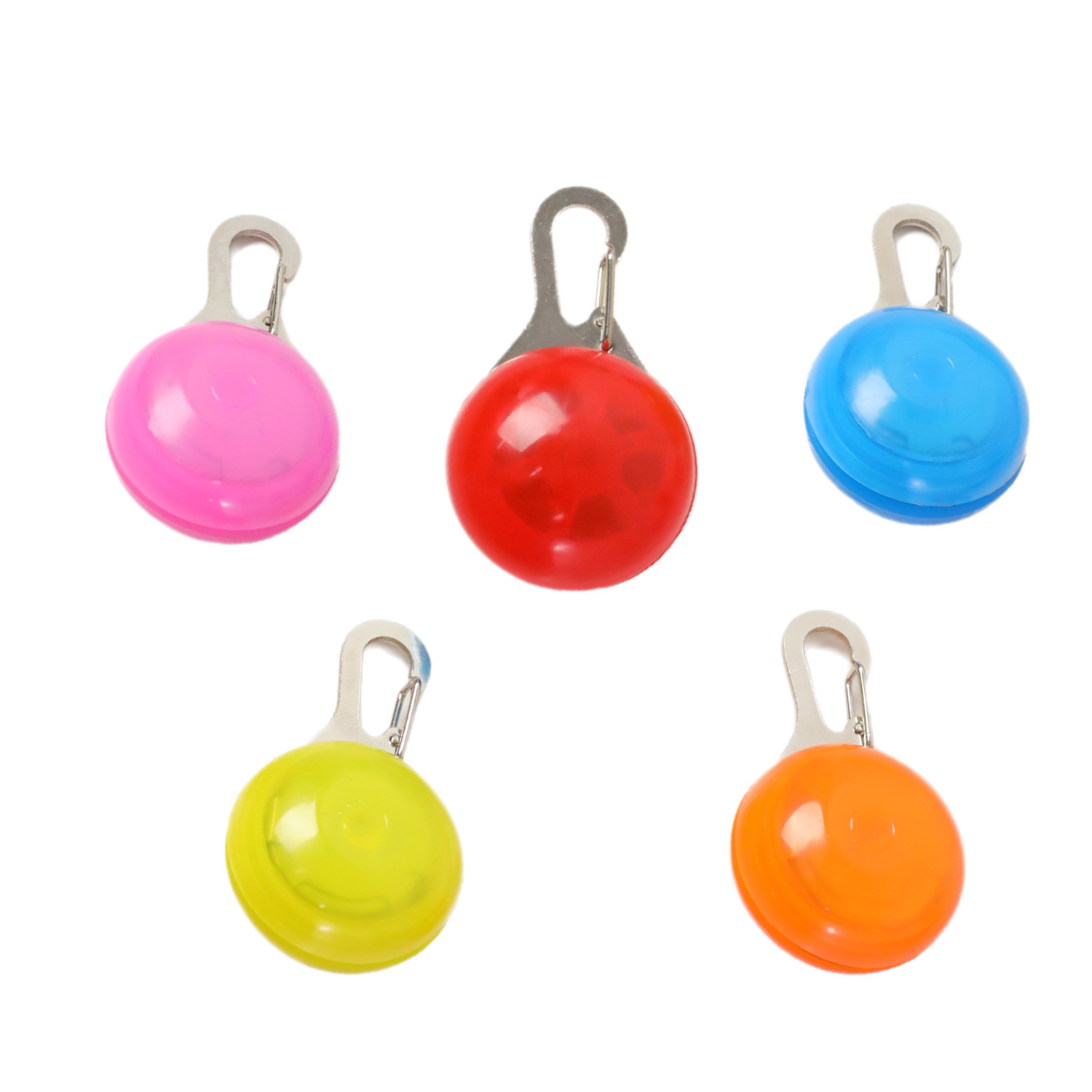 Redonda luminosa etiqueta de perro de noche gato pasear perro pasear anti-perdida colgante de flash LED para mascotas colgante luminoso