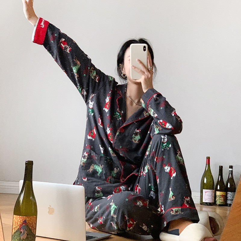 PJSawage秋冬保暖加厚磨毛家居服睡衣套装 轻柔棉质女士月子服pjs|undefined