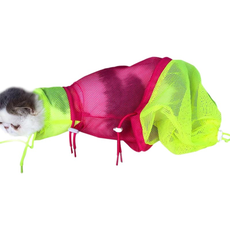 Suministro directo de fábrica nueva bolsa de lavado de gato Gato Baño artefacto de baño para mascotas bolsa de baño anti-arañazos anti-mordedura de gato bolsa de lavado en stock