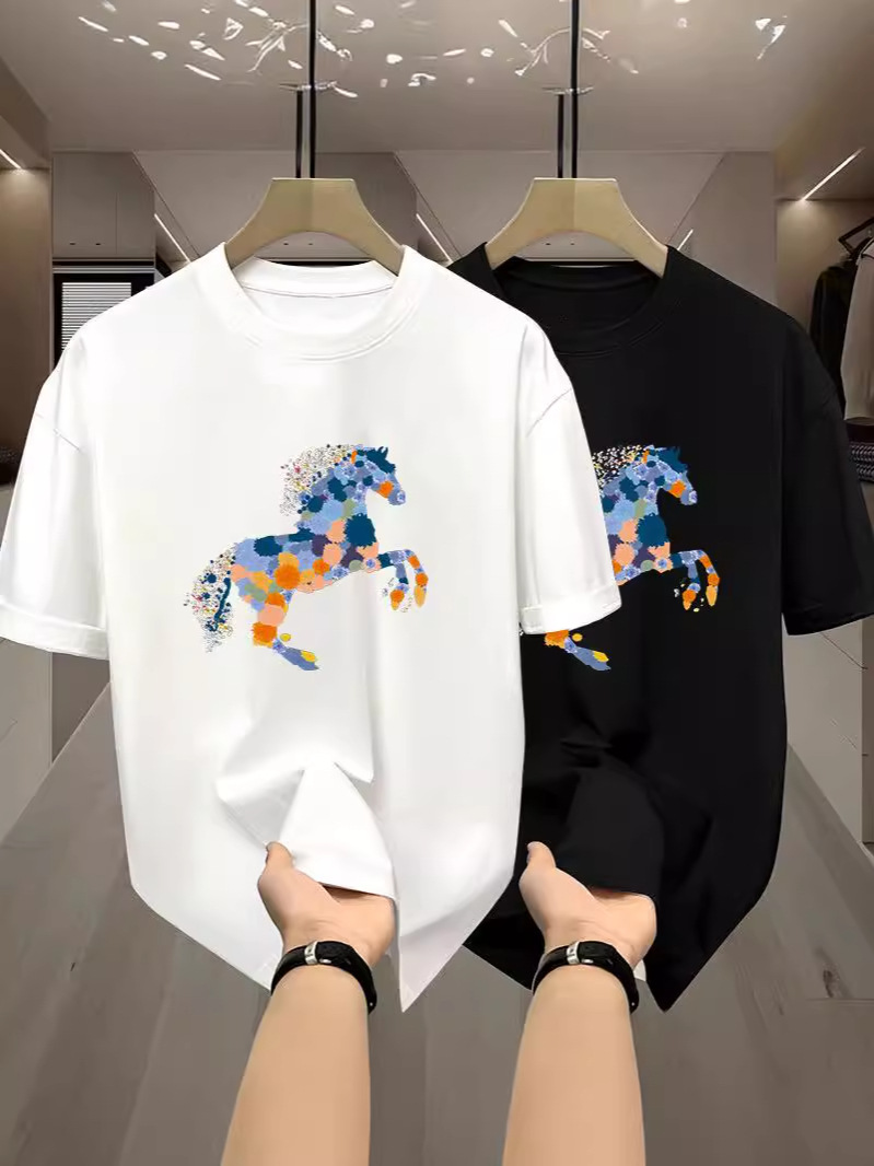 Camiseta de manga corta estilo Hong Kong para mujer, camiseta de manga corta estilo japonés 2026 para hombre y mujer, camiseta blanca versátil y moderna. image 1