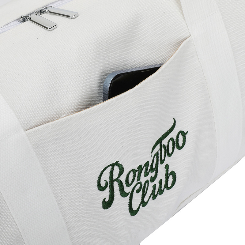 Nuevo bolso de viaje de lona bolso de mano al aire libre cilindro bolsa de fitness letra color de contraste bolso de mensajero de un solo hombro LOGO personalizado