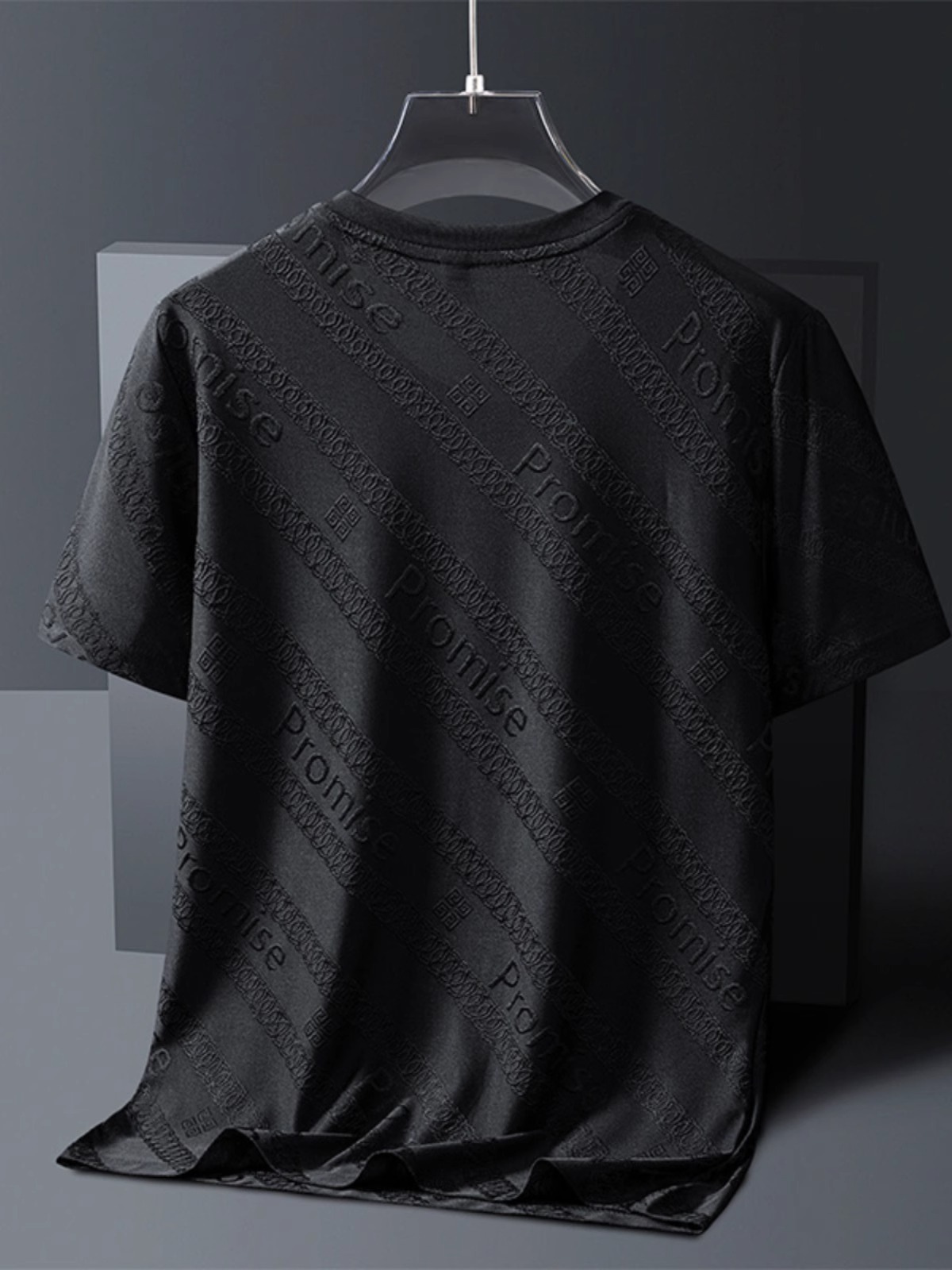 Woodpecker Jacquard High-end Ice Silk Short-sleeved T-shirt Men's New Style Thin Breathable Quick-drying Youth Casual Top Trendy