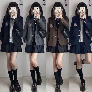 College style jk suit coat original plaid skirt vest sweater jk uniform suit two buttons autumn and winter suit women