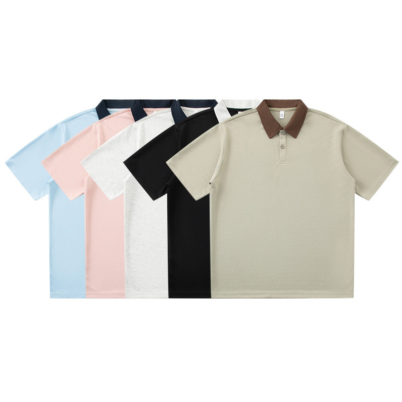 Wholesale Cool Sense Men's Lapel Polo Shirt Business Casual Colorful Ice Pineapple Short Sleeve Men's Clear Color Paul T-Shirt