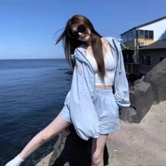 夏の速乾日焼け止めセット女性運動コウモリシャツ韓系ゆるいパンツ2点セットの小柄2025新商品