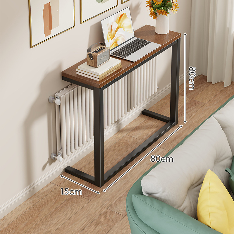 Estante Estrecho de Almacenamiento de Madera y Hierro para Sala de Estar y Dormitorio