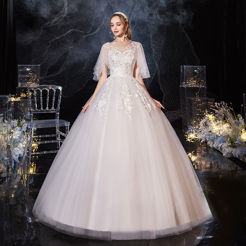 Directly from the Manufacturer: 2026 New Style Light Wedding Dress, Off-Shoulder, Simple, Floor-Length, Forest Style, High-Waisted Maternity Gown Wholesale