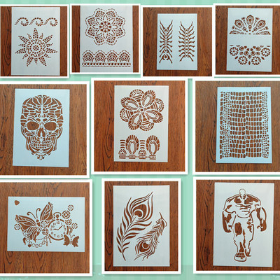 厂家A4尺寸复古绘画模板印刷喷绘手指印衣服图案复制学生学习任务|ms