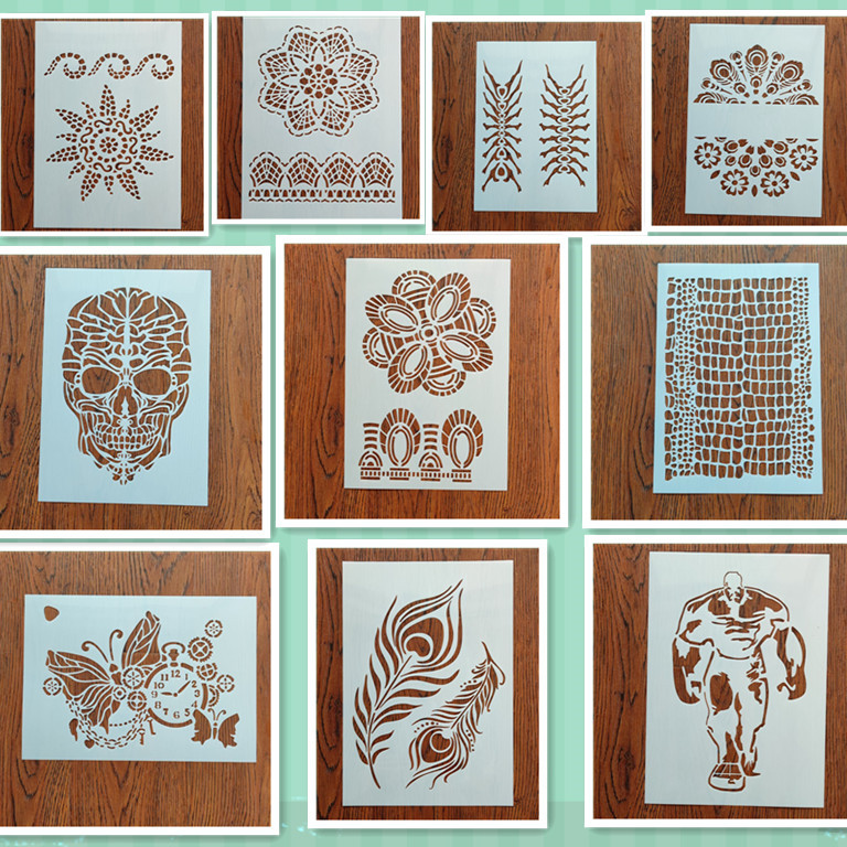 厂家A4尺寸复古绘画模板印刷喷绘手指印衣服图案复制学生学习任务|ms