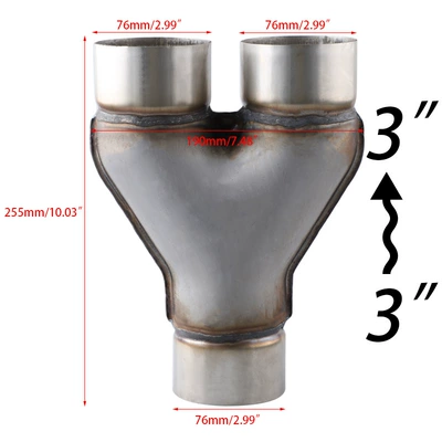 Exhaust pipe exhaust system three-way four-way X-type - y-type-3inch-76mm