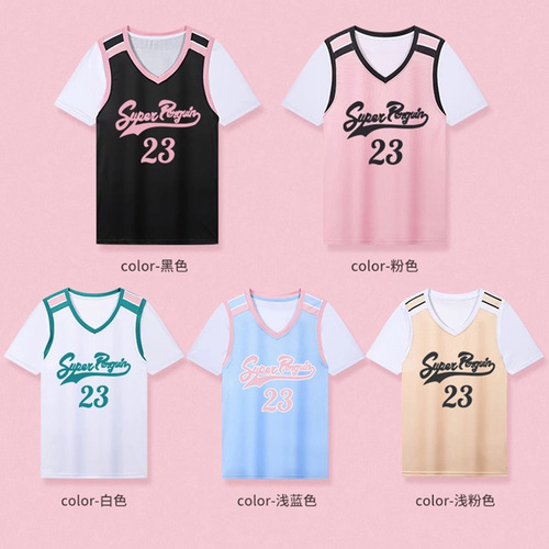 Women's Outdoor Pink Sport Running Fitness Training Short-Sleeve Basketball Jersey Set with Printed Word