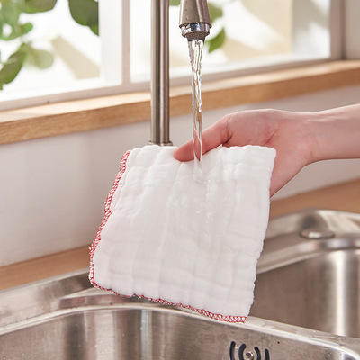 thickening Cotton Gauze kitchen Dishcloth water uptake Clean towels Dishcloths Wet and dry Dual use Scouring