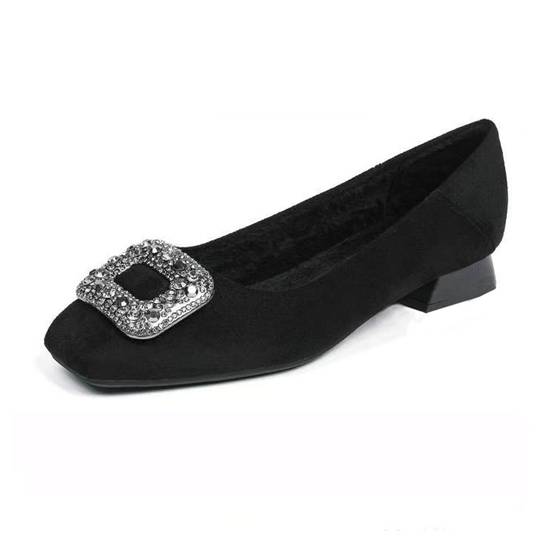 2026 cuatro temporadas nuevas zapatos de trabajo de estilo universal retro zapatos de mujer de tacón bajo zapatos de viaje de tacón grueso suave zapatos de hebilla cuadrada