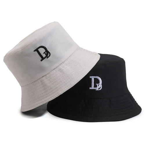 Fisherman's Hat Korean Style Face-Slimming Sun Hat Letter Fashion Casual Hat Women's Double-Sided Bucket Hat Sun Protection Sun Hat