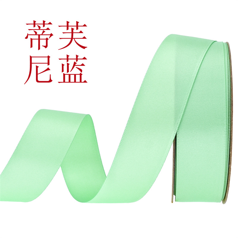 Transfronterizo 2.5 cinta de poliéster de cifrado doble cara cinta de seda mate vestido de boda decoración regalo de flores embalaje cinta forjada 25m