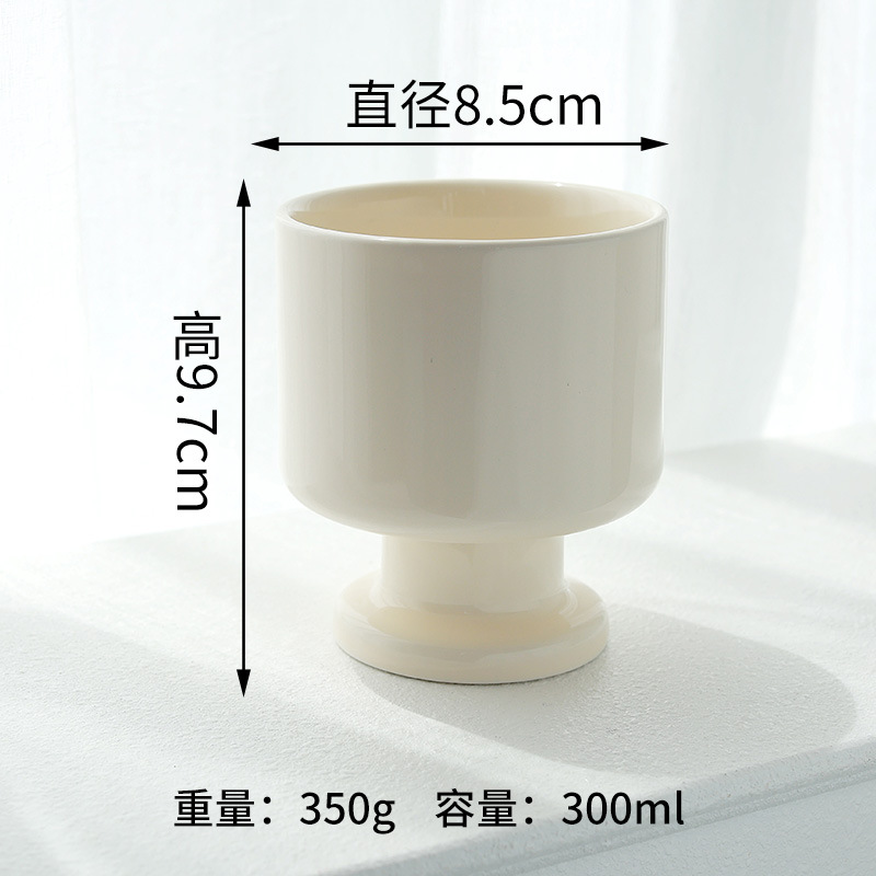 Taza de aromaterapia de cerámica de lirio personalizada Taza de nicho en blanco y negro Té de la tarde Taza de helado de yogur de café