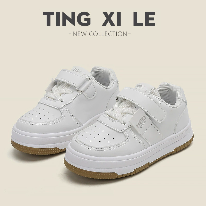 Детские белые туфли весна-осень 2025, спортивная обувь для девочек, нескользящие легкие кроссовки для мальчиков, мягкая подошва, повседневная обувь для малышей