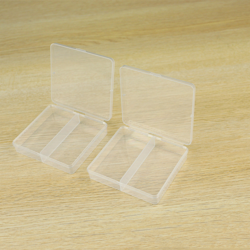 Transparent 2-Compartment Plastic Sample Storage Box, Beaded Wax Particles, Hardware Tools, Fish Hooks, Jewelry Classification Packaging Box
