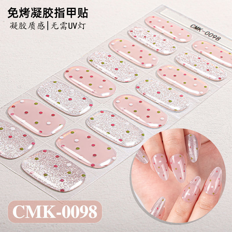 Zhengxiang 追跡ライト小型電球キャットアイノーベーク NO UV ネイルステッカークロスボーダーフラワーチェック柄水玉ジェルネイルステッカー|undefined