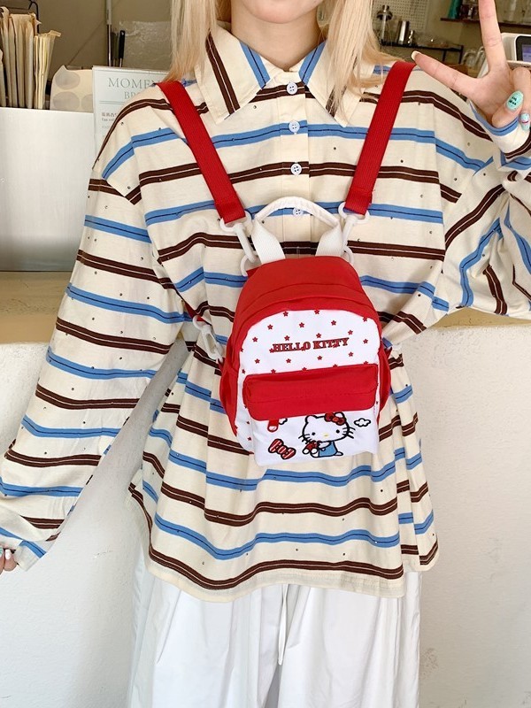 三福hellokitty包蜡笔小新校园高颜值学生通用大容量百搭双肩包|undefined