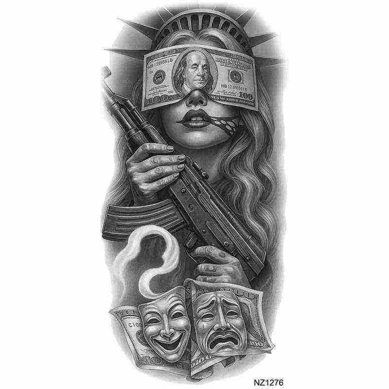 Nuevos productos transfronterizos de tatuaje de ángel, pegatinas de tatuaje de brazo europeas y americanas, tatuaje temporal Temu
