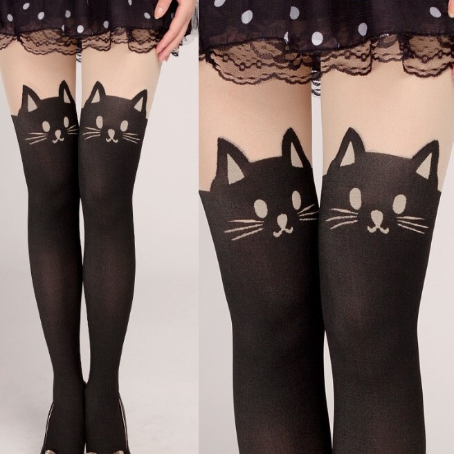 Japanese style fake high-top over-the-knee fake thigh cartoon fake high-top cat tail stitching stockings pantyhose leggings Japanese style fake high-top over-the-knee fake thigh cartoon fake high-top cat tail stitching stockings pantyhose leggings