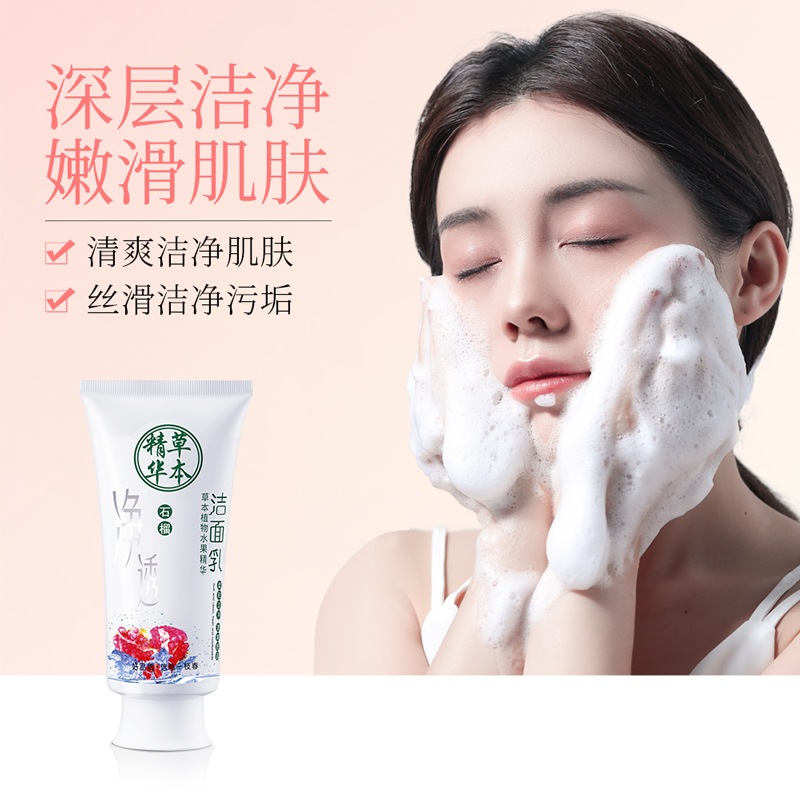 Una rama de granada de primavera limpiador facial profundo limpio refrescante no tenso hidratante limpiador facial al por mayor