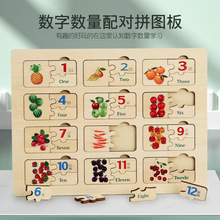 木制儿童益智数字数量配对拼图板宝宝早教专注力培养数字认知玩具