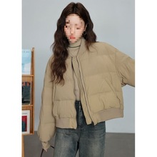 韩版宽松棒球领短款棉服女2025冬装新款小个子面包服秋冬保暖棉衣